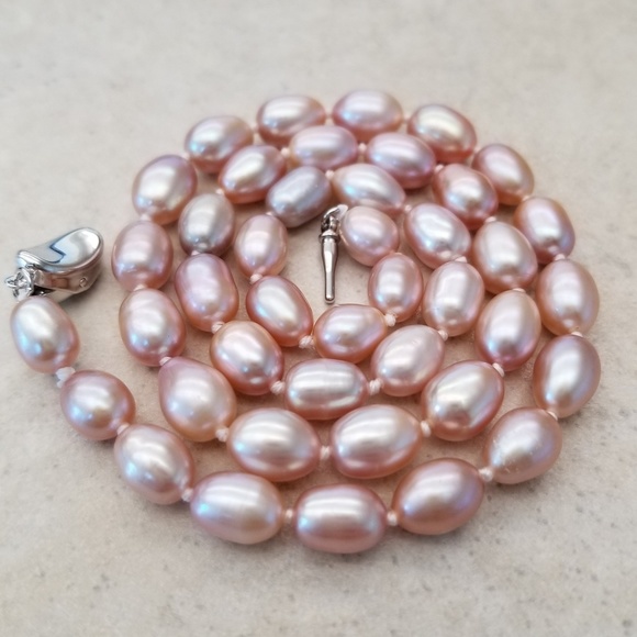 REAL 17" 9mm Lavender Pearl Necklace - Picture 7 of 8